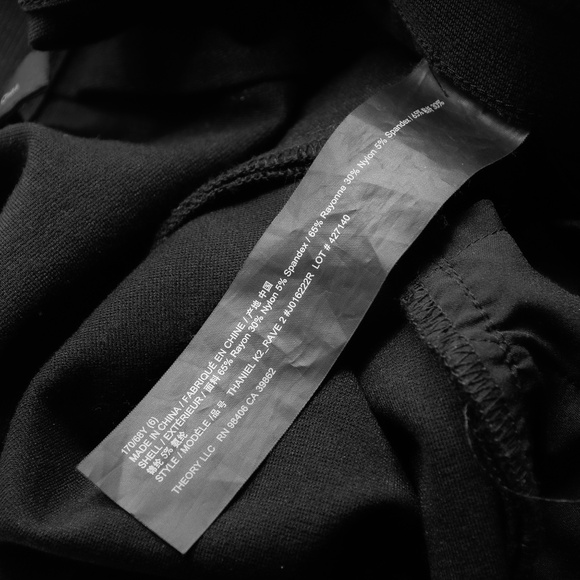 THEORY Thaniel Cropped Stretch Pants in Black Size 6 - Picture 6 of 8